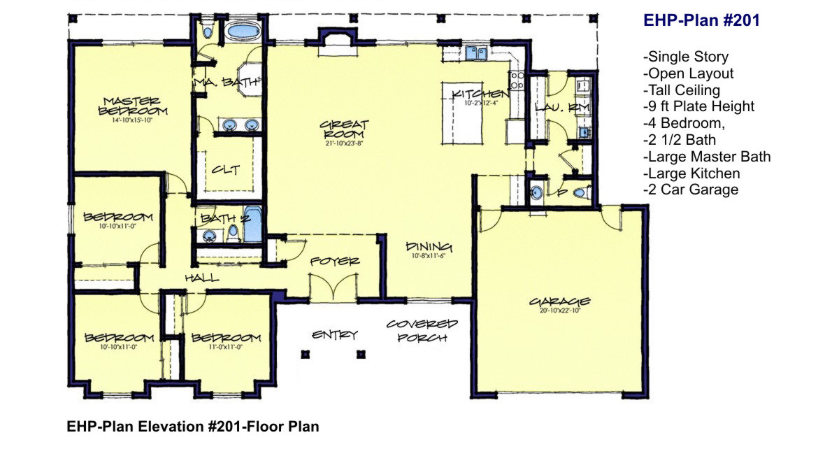 Excellent Home Plans-Stock Home Plan 201-Floor Plan