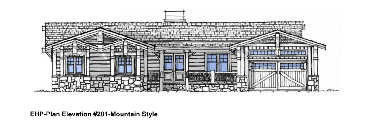 Excellent Home Plans-Stock Home Plan 201-Home Plan Rendering Elevation-Mountain Home Style